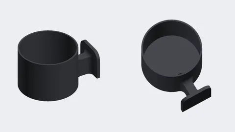 Renders of a 3D-printed single 52 mm gauge pod with a screw-on mounting tab