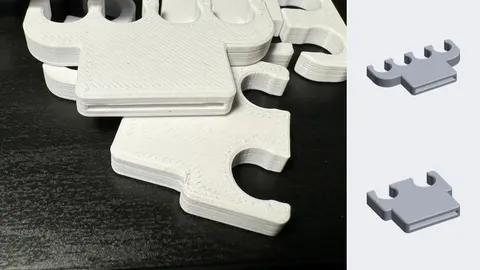 3D-printed white spark plug wire separators for 8 mm wires, with renders of the 4-wire and 2-wire pieces