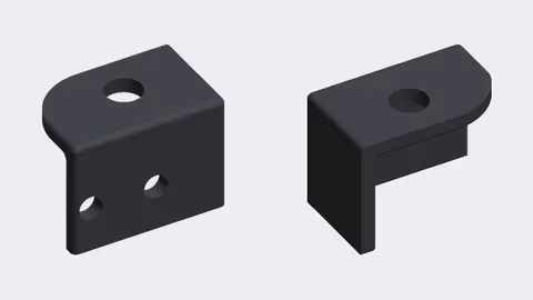 Renders of a 3D-printed black glovebox hinge bracket for an OBS Chevy truck