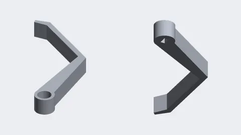 Renders of an angled replacement ice lever arm for a Samsung refrigerator