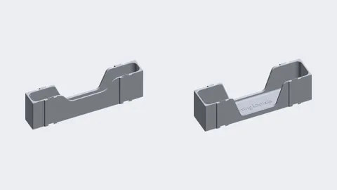 Renders of two 3D-printed silverware organizer trays with dovetail edges